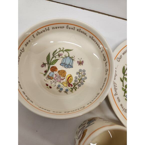 Vtg Children's Lenox Dinner Set "Gentle Friends" Plate Bowl Cup Made in USA - Picture 4 of 6